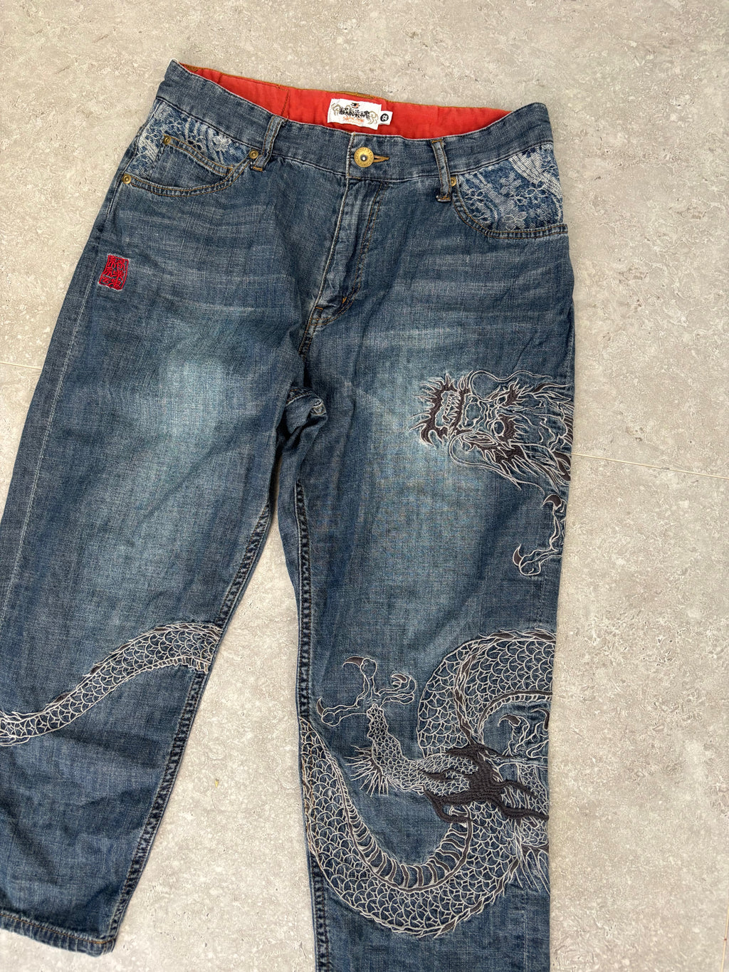 Karakuri Tamashi Dragon 3/4 Jeans Size 30-32