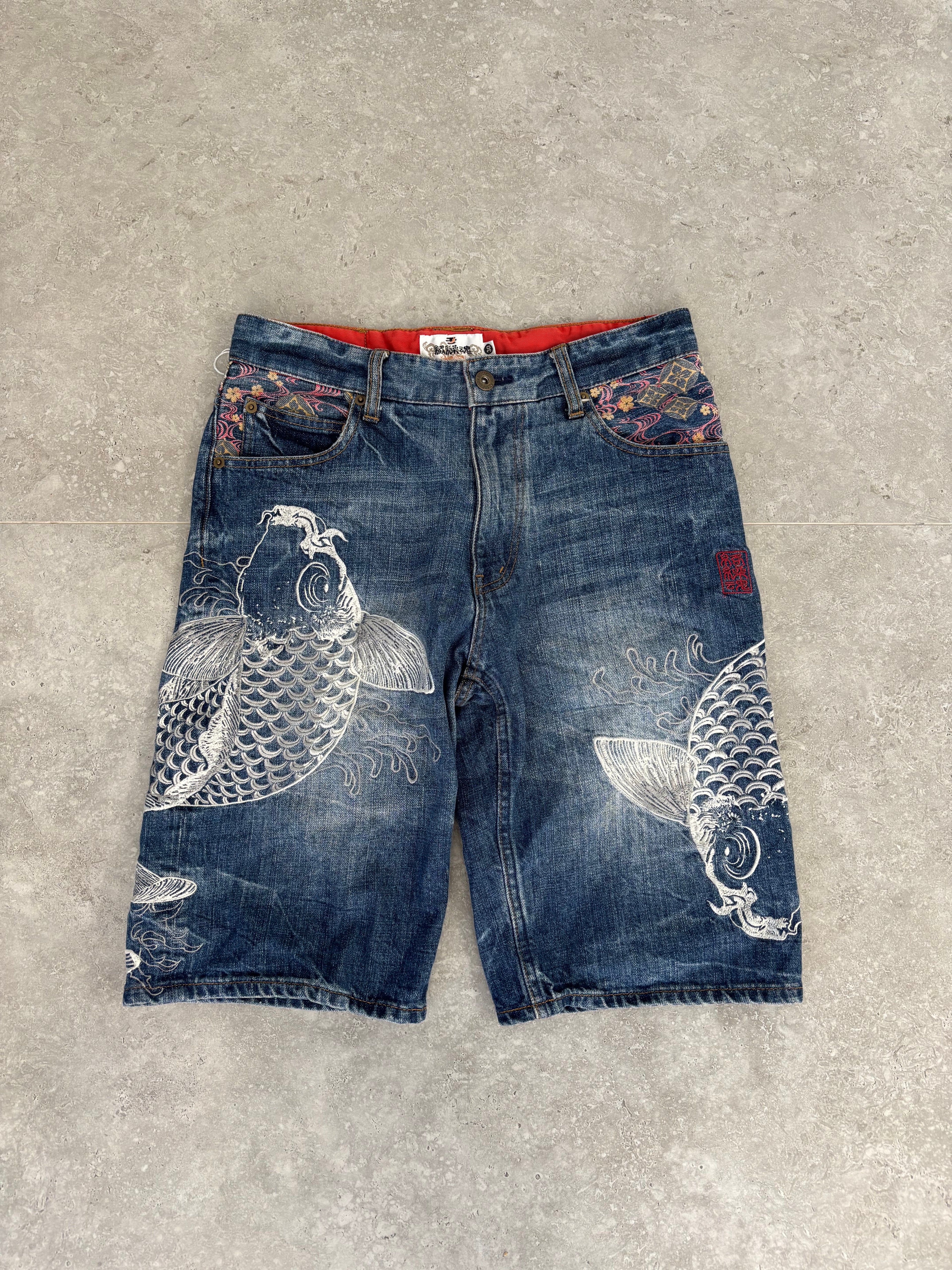 Karakuri Tamashi Koi Jorts Size 28-30