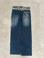 Japanese Embroidered Koi Jeans size 32-34