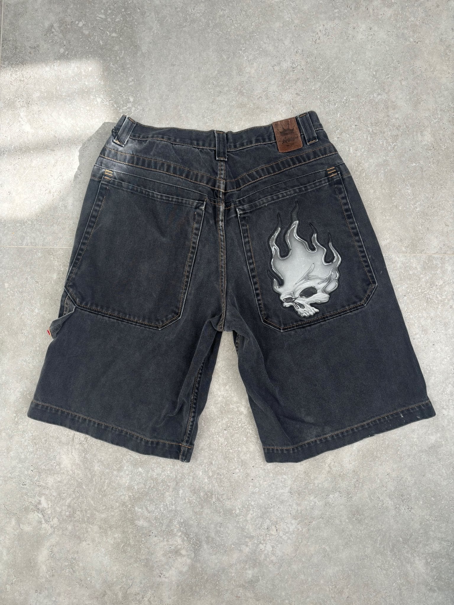 Jnco Flaming Skulls Jorts