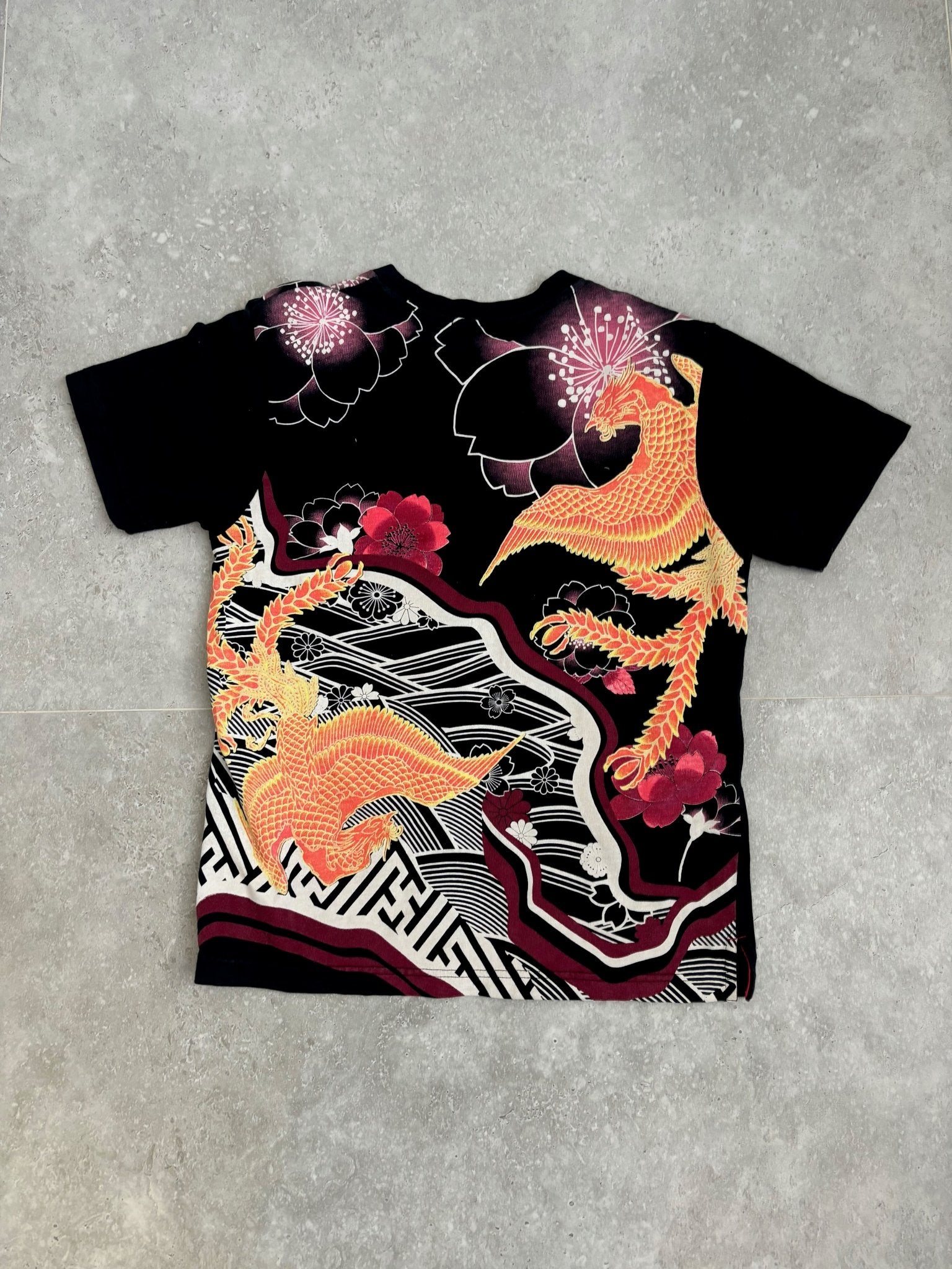 Japanese Dragon and Roses TeeShirt S