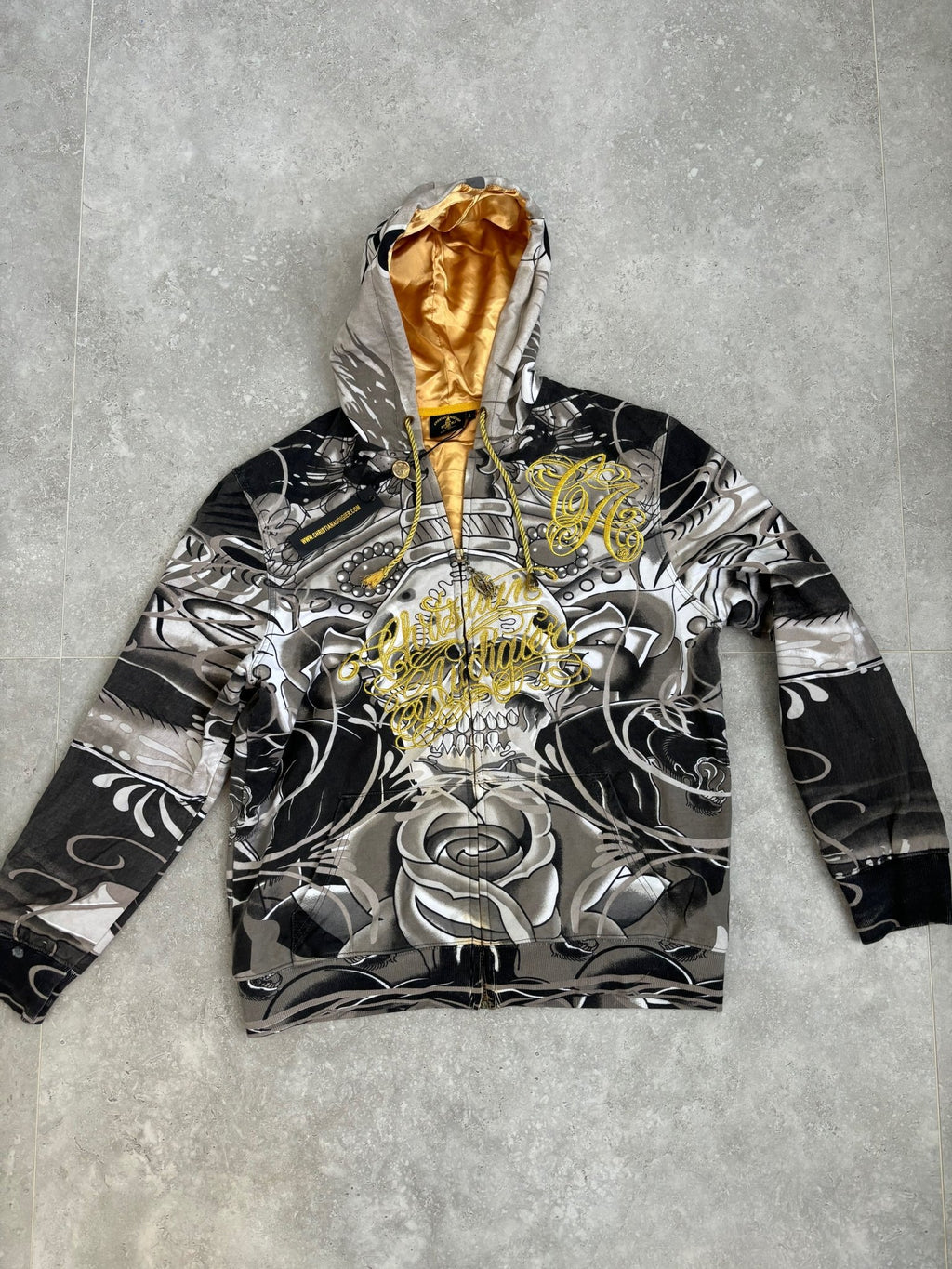 Christian Audigier Skull Hoodie Dead-stock