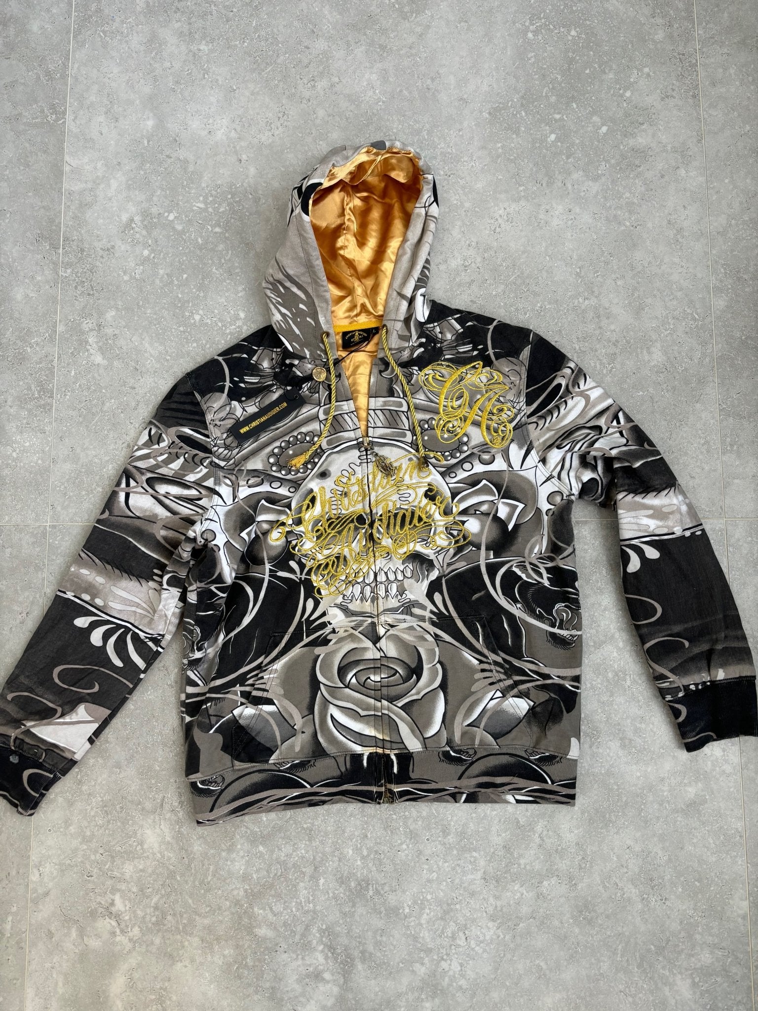 Christian Audigier Skull Hoodie Dead-stock