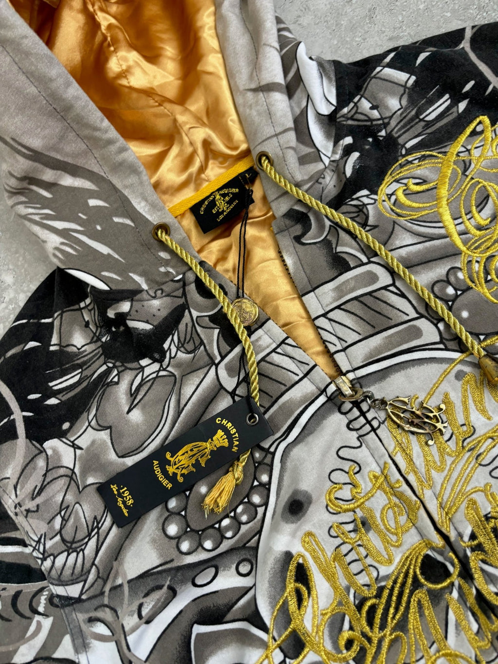 Christian Audigier Skull Hoodie Dead-stock