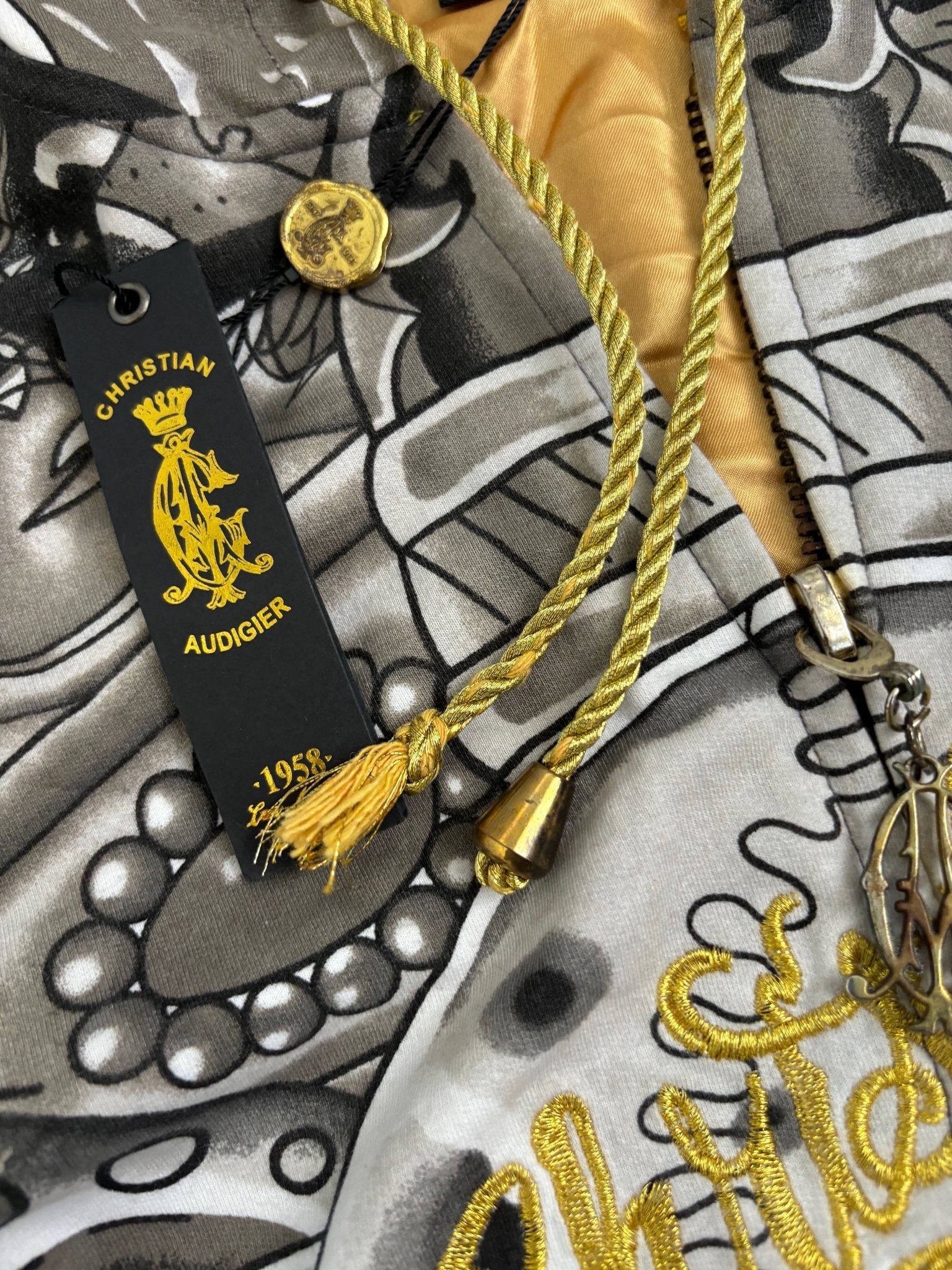 Christian Audigier Skull Hoodie Dead-stock