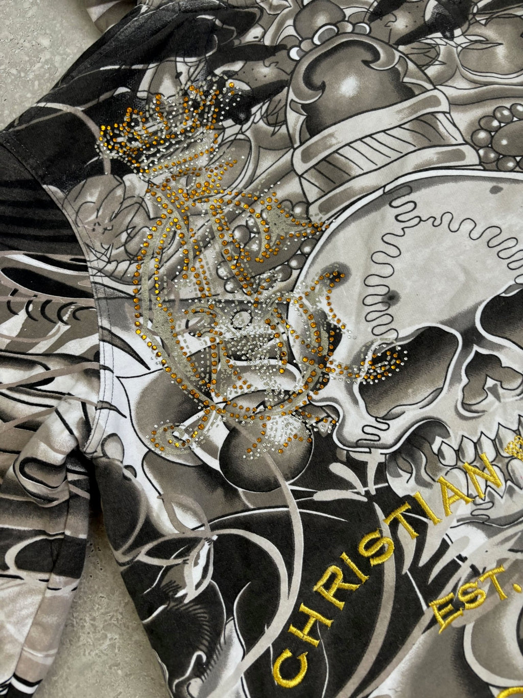Christian Audigier Skull Hoodie Dead-stock